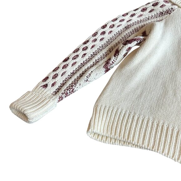 Cozy White and Brown Women's Sweater - Picture 10 of 12